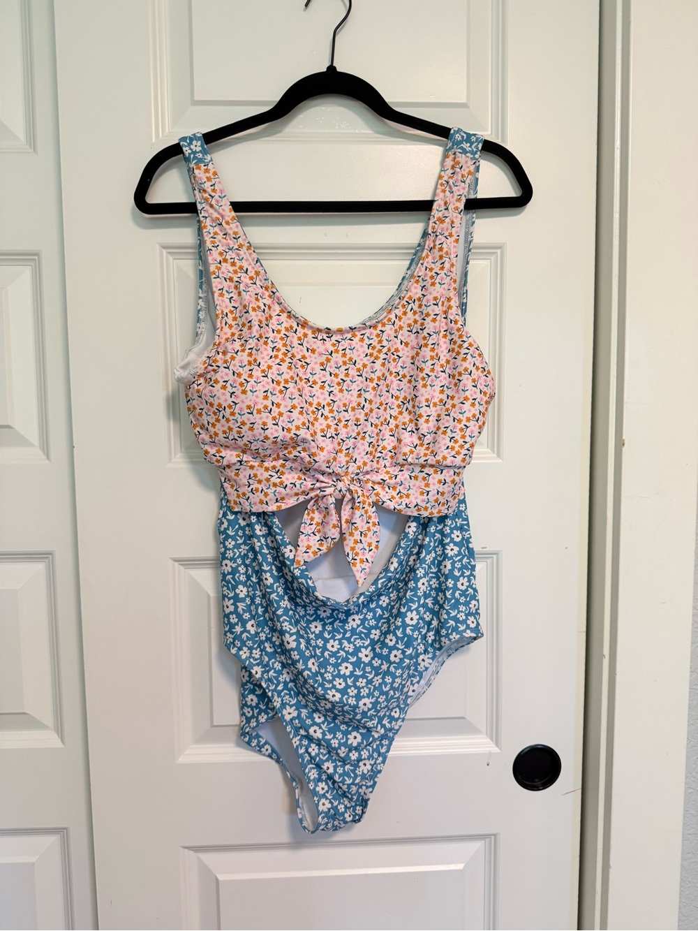 Lime Ricki Two-Tone Floral One-Piece Swimsuit - Picture 2 of 5